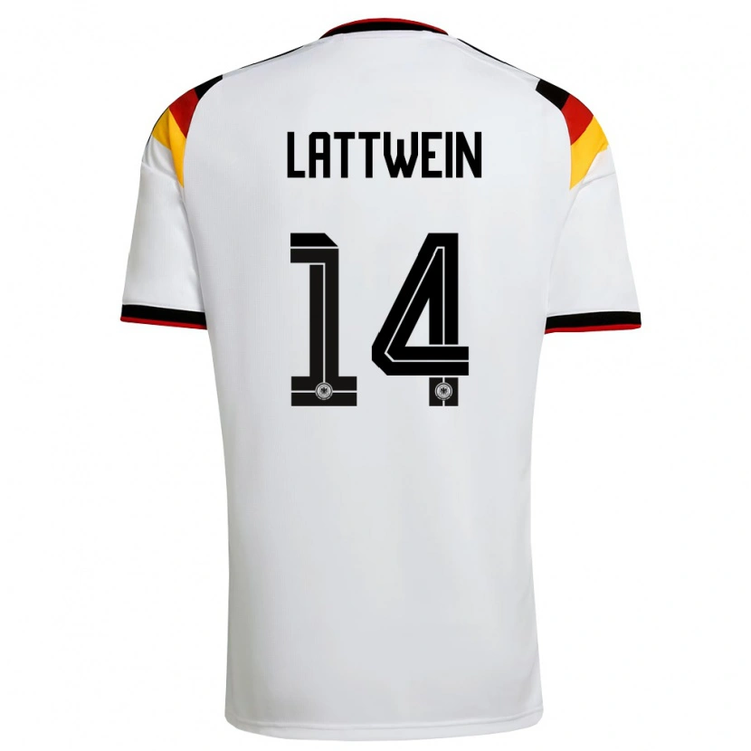 Danxen Kvinnor Tyskland Lena Lattwein #14 Vit Svart Röd Hemmatröja Matchtröjor 26-28 Tröjor T-Tröja