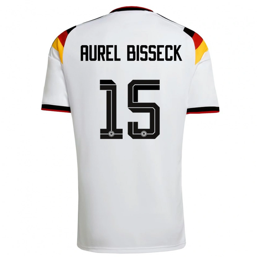Danxen Kvinnor Tyskland Yann Aurel Bisseck #15 Vit Svart Röd Hemmatröja Matchtröjor 26-28 Tröjor T-Tröja