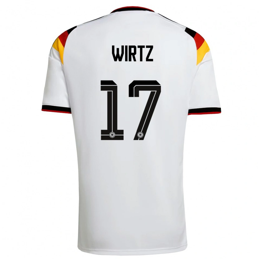 Danxen Kvinnor Tyskland Florian Wirtz #17 Vit Svart Röd Hemmatröja Matchtröjor 26-28 Tröjor T-Tröja