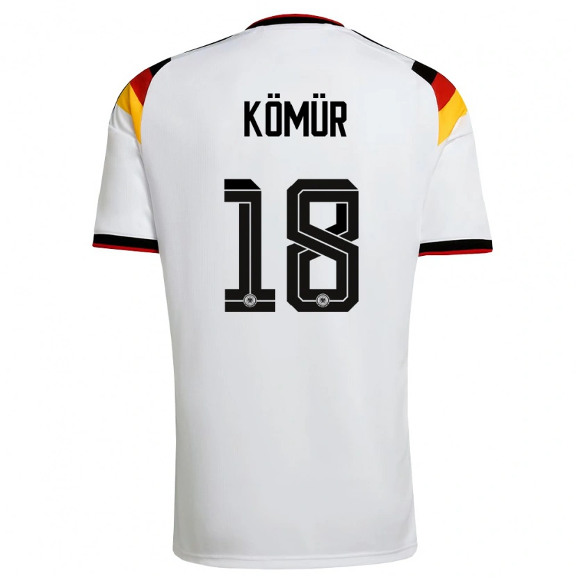 Danxen Kvinnor Tyskland Mert Kömür #18 Vit Svart Röd Hemmatröja Matchtröjor 26-28 Tröjor T-Tröja