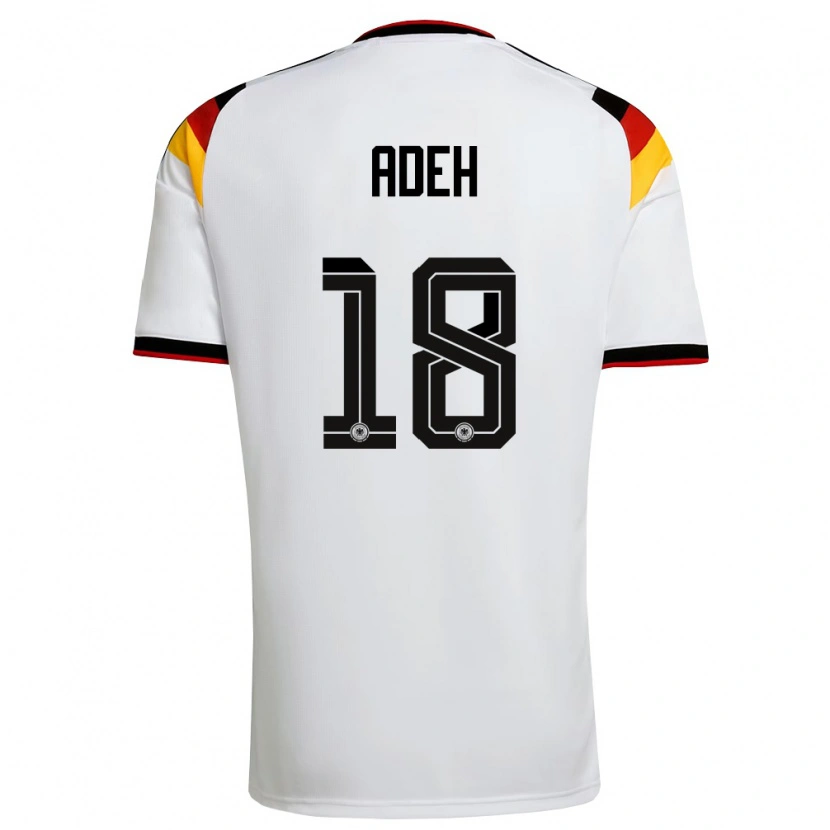 Danxen Kvinnor Tyskland Wesley Adeh #18 Vit Svart Röd Hemmatröja Matchtröjor 26-28 Tröjor T-Tröja