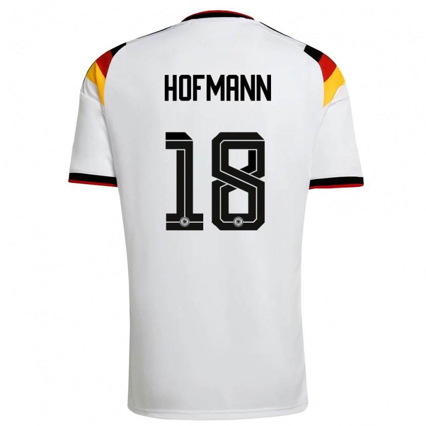 Danxen Kvinnor Tyskland Jonas Hofmann #18 Vit Svart Röd Hemmatröja Matchtröjor 26-28 Tröjor T-Tröja