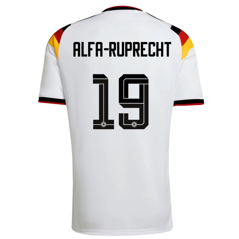 Danxen Kvinnor Tyskland Farid Alfa-Ruprecht #19 Vit Svart Röd Hemmatröja Matchtröjor 26-28 Tröjor T-Tröja