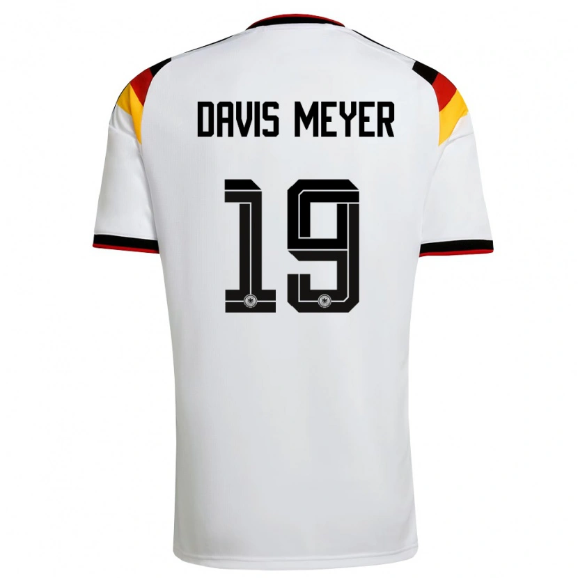 Danxen Kvinnor Tyskland John Davis Meyer #19 Vit Svart Röd Hemmatröja Matchtröjor 26-28 Tröjor T-Tröja