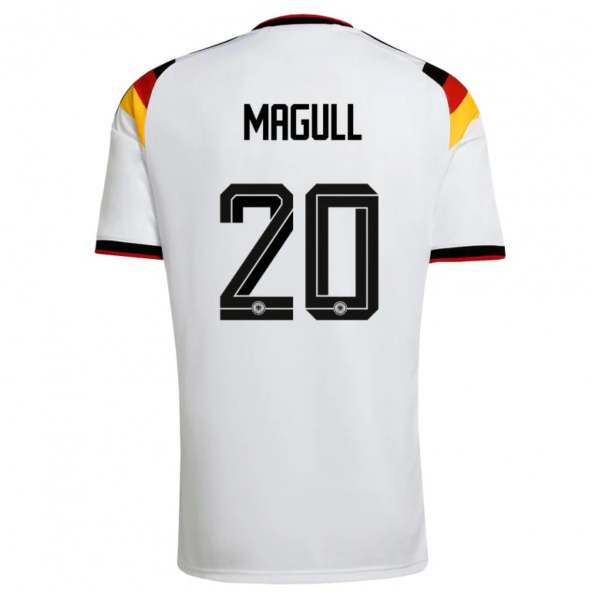 Danxen Kvinnor Tyskland Lina Magull #20 Vit Svart Röd Hemmatröja Matchtröjor 26-28 Tröjor T-Tröja