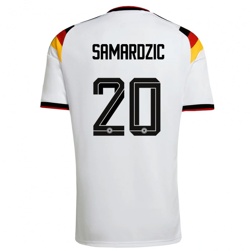 Danxen Kvinnor Tyskland Lazar Samardzic #20 Vit Svart Röd Hemmatröja Matchtröjor 26-28 Tröjor T-Tröja