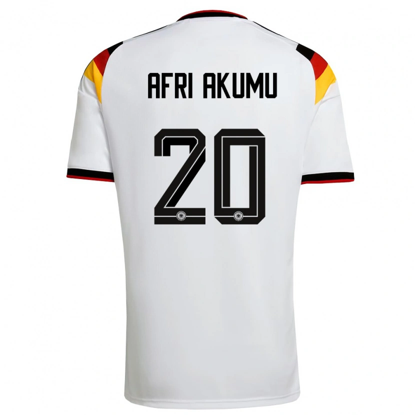 Danxen Kvinnor Tyskland Maik Afri Akumu #20 Vit Svart Röd Hemmatröja Matchtröjor 26-28 Tröjor T-Tröja
