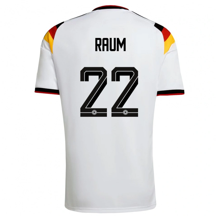 Danxen Kvinnor Tyskland David Raum #22 Vit Svart Röd Hemmatröja Matchtröjor 26-28 Tröjor T-Tröja