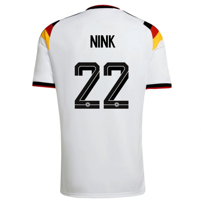 Danxen Kvinnor Tyskland Ben Nink #22 Vit Svart Röd Hemmatröja Matchtröjor 26-28 Tröjor T-Tröja