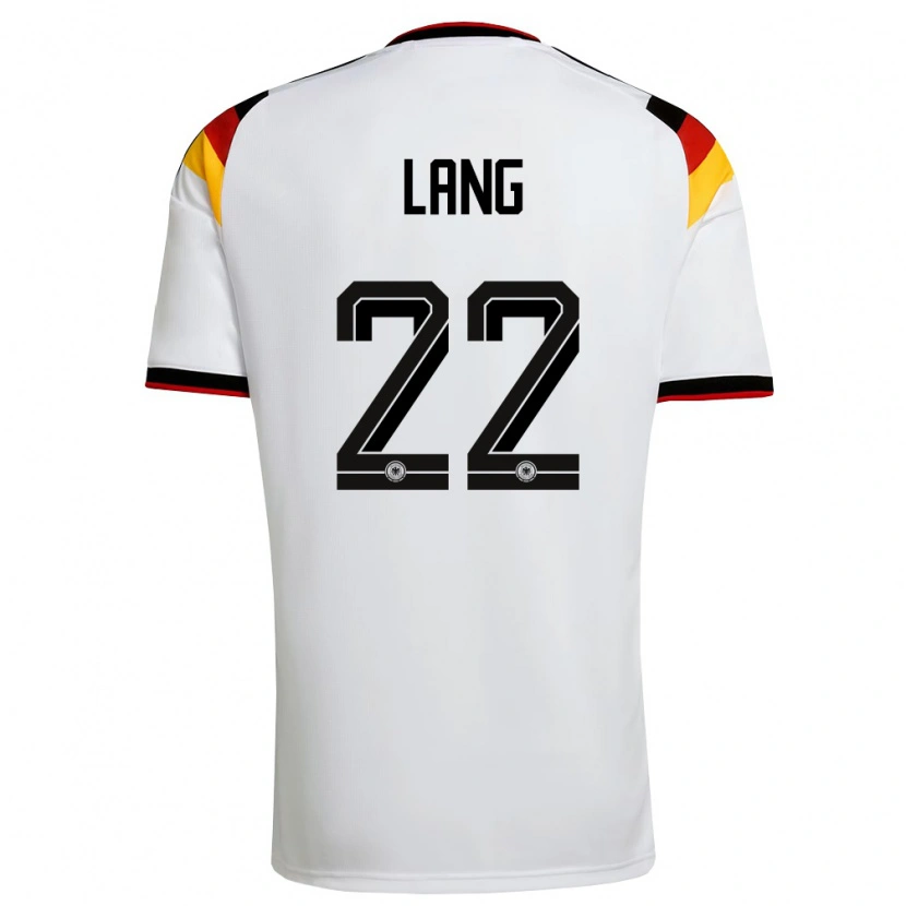 Danxen Kvinnor Tyskland Finn-Ole Lang #22 Vit Svart Röd Hemmatröja Matchtröjor 26-28 Tröjor T-Tröja