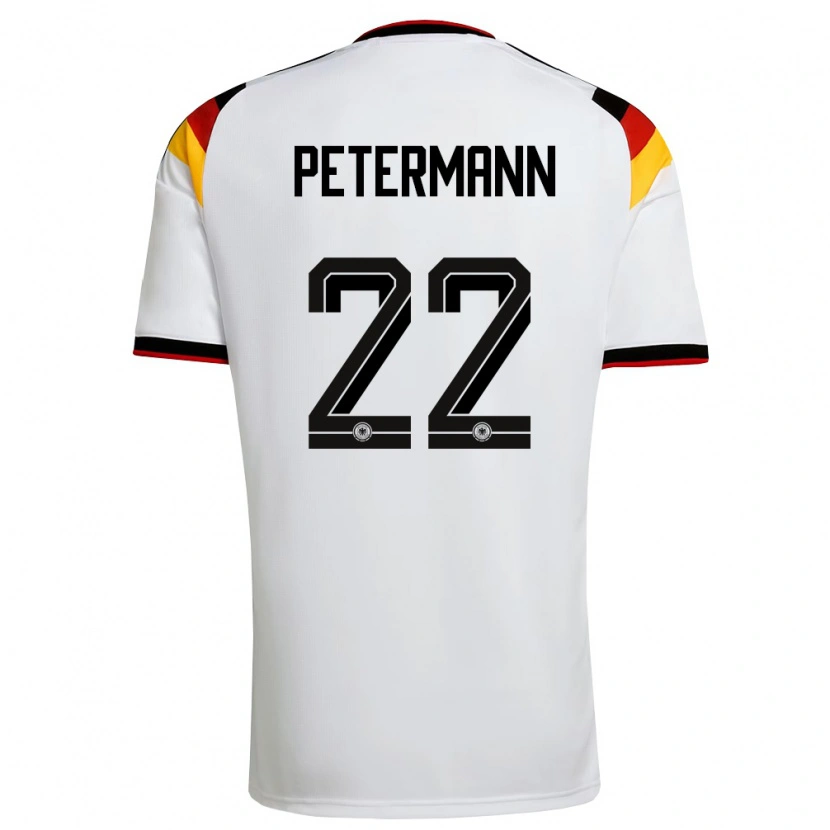 Danxen Kvinnor Tyskland Lena Petermann #22 Vit Svart Röd Hemmatröja Matchtröjor 26-28 Tröjor T-Tröja