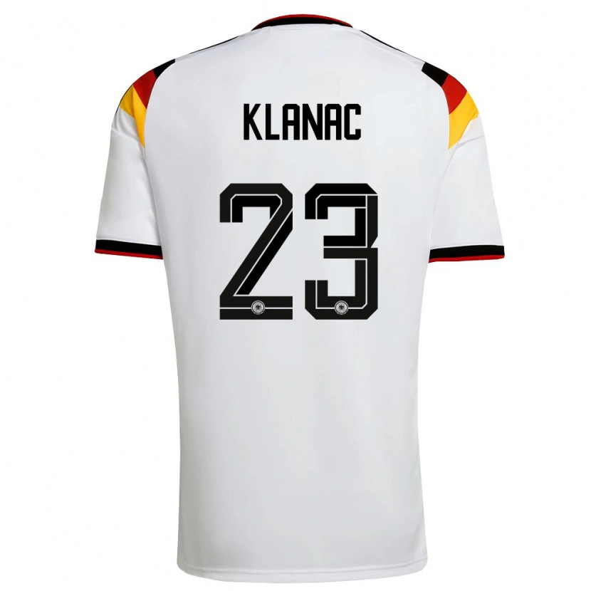 Danxen Kvinnor Tyskland Leon Klanac #23 Vit Svart Röd Hemmatröja Matchtröjor 26-28 Tröjor T-Tröja