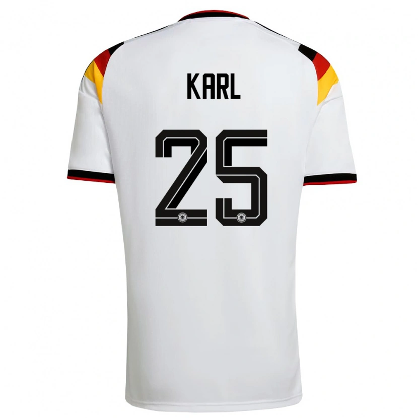 Danxen Kvinnor Tyskland Lennart Karl #25 Vit Svart Röd Hemmatröja Matchtröjor 26-28 Tröjor T-Tröja