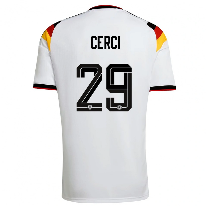 Danxen Kvinnor Tyskland Selina Cerci #29 Vit Svart Röd Hemmatröja Matchtröjor 26-28 Tröjor T-Tröja
