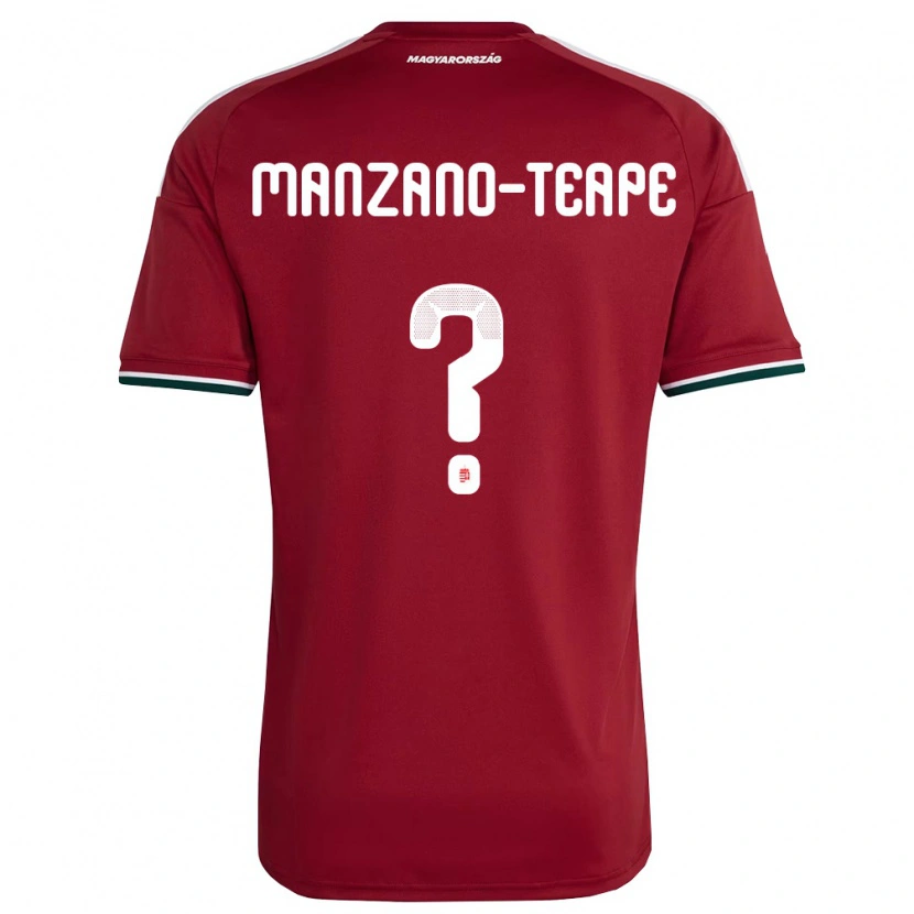 Danxen Kvinnor Ungern Dániel Manzano-Teape #0 Röd Vit Grön Hemmatröja Matchtröjor 26-28 Tröjor T-Tröja