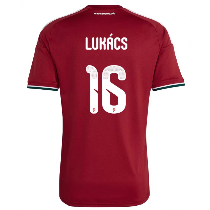 Danxen Kvinnor Ungern Dániel Lukács #16 Röd Vit Grön Hemmatröja Matchtröjor 26-28 Tröjor T-Tröja