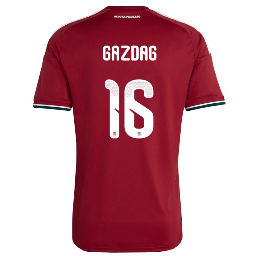 Danxen Kvinnor Ungern Dániel Gazdag #16 Röd Vit Grön Hemmatröja Matchtröjor 26-28 Tröjor T-Tröja