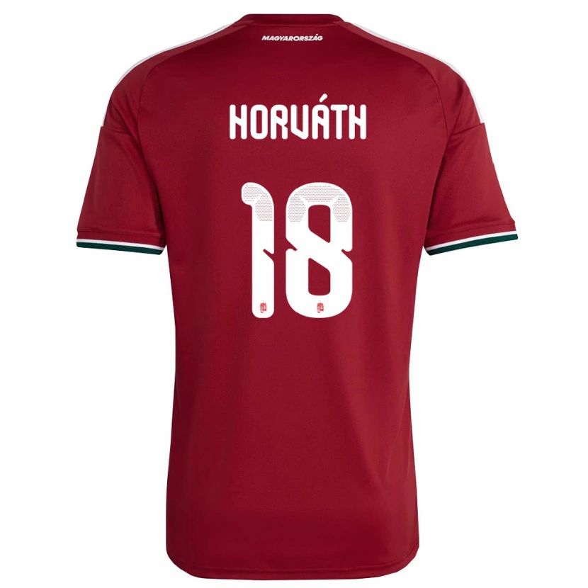 Danxen Kvinnor Ungern Kevin Horváth #18 Röd Vit Grön Hemmatröja Matchtröjor 26-28 Tröjor T-Tröja