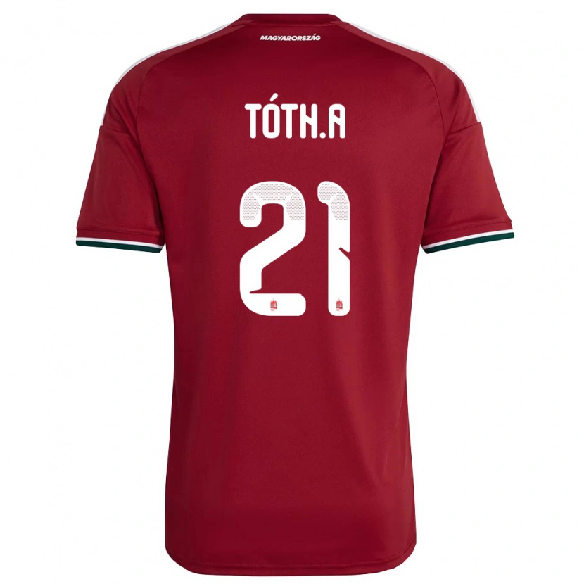 Danxen Kvinnor Ungern Alex Tóth #21 Röd Vit Grön Hemmatröja Matchtröjor 26-28 Tröjor T-Tröja