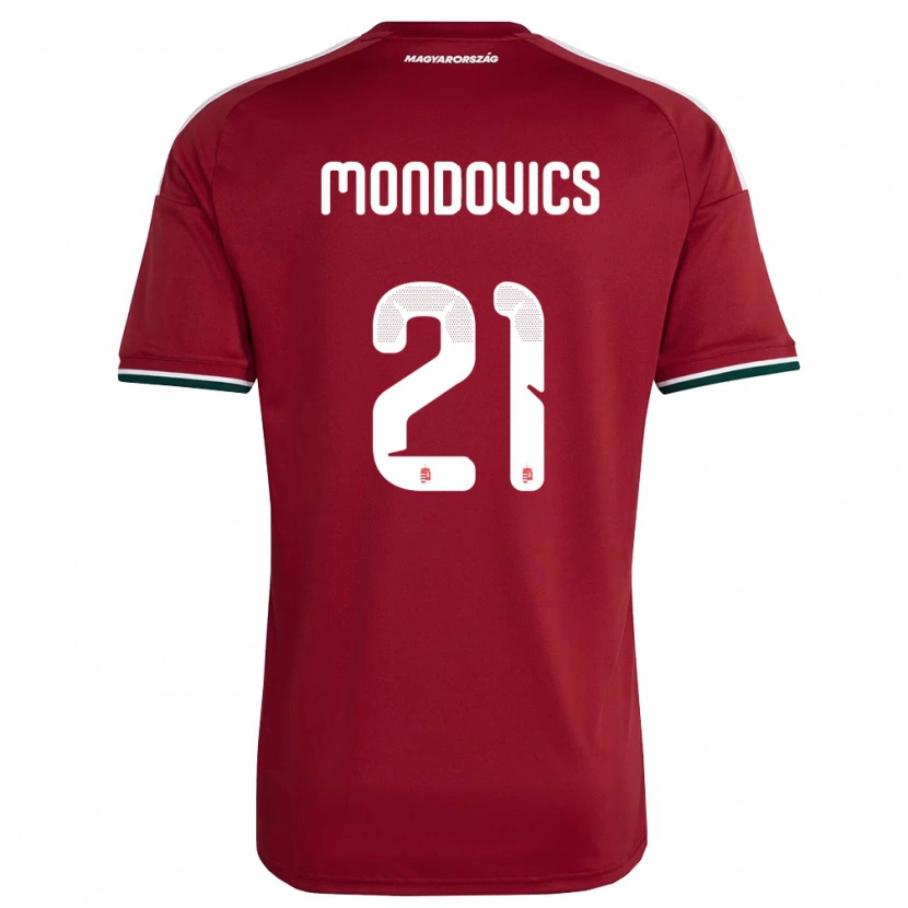 Danxen Kvinnor Ungern Kevin Mondovics #21 Röd Vit Grön Hemmatröja Matchtröjor 26-28 Tröjor T-Tröja