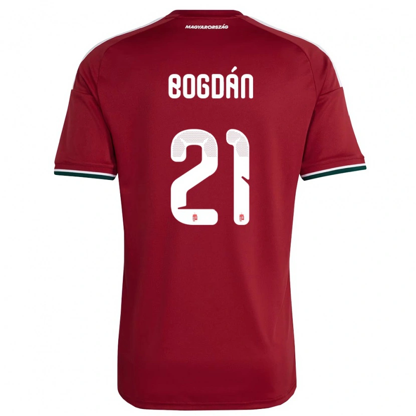 Danxen Kvinnor Ungern Martin Bogdán #21 Röd Vit Grön Hemmatröja Matchtröjor 26-28 Tröjor T-Tröja