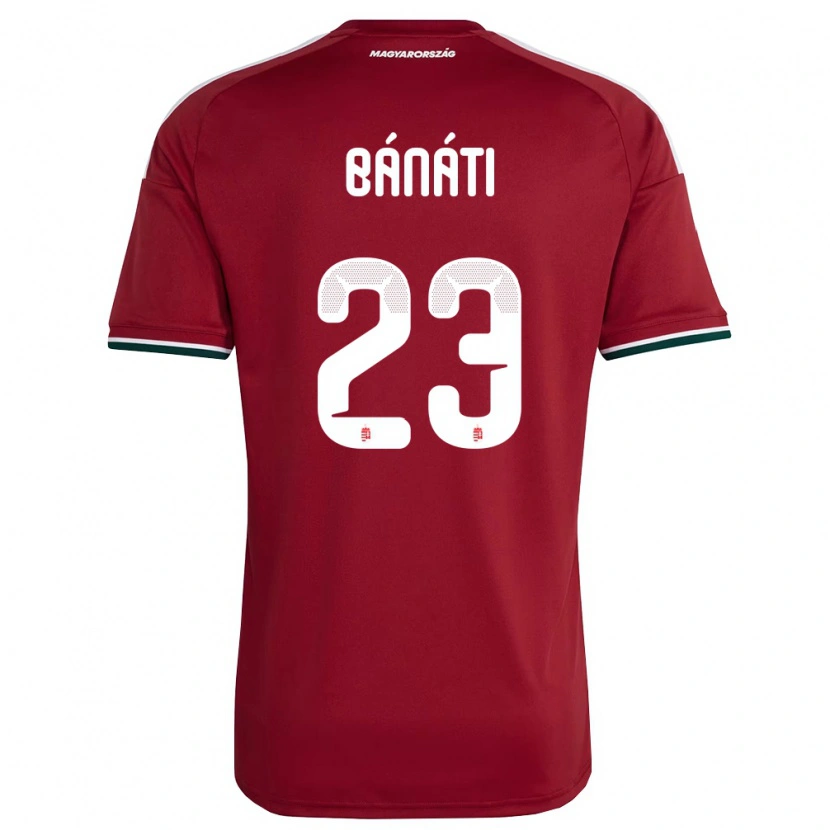 Danxen Kvinnor Ungern Kevin Bánáti #23 Röd Vit Grön Hemmatröja Matchtröjor 26-28 Tröjor T-Tröja