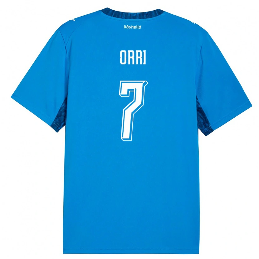 Danxen Kvinnor Island Ágúst Orri Thorsteinsson #7 Blå Marin Hemmatröja Matchtröjor 26-28 Tröjor T-Tröja