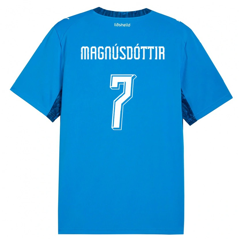 Danxen Kvinnor Island Selma Sól Magnúsdóttir #7 Blå Marin Hemmatröja Matchtröjor 26-28 Tröjor T-Tröja