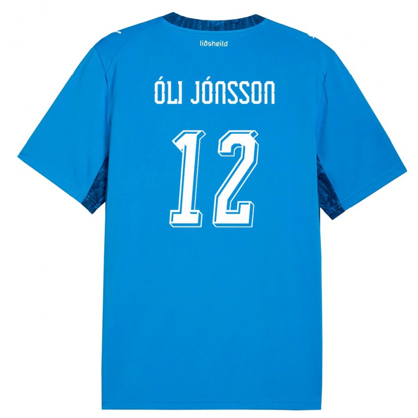 Danxen Kvinnor Island Haukur Óli Jónsson #12 Blå Marin Hemmatröja Matchtröjor 26-28 Tröjor T-Tröja