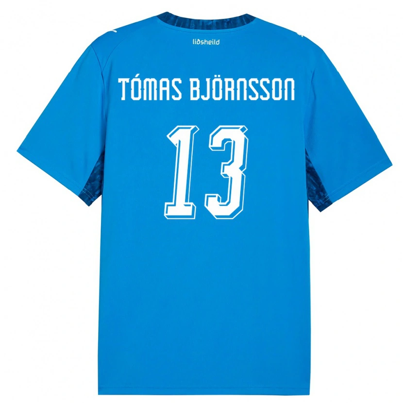 Danxen Kvinnor Island Kristján Tómas Björnsson #13 Blå Marin Hemmatröja Matchtröjor 26-28 Tröjor T-Tröja