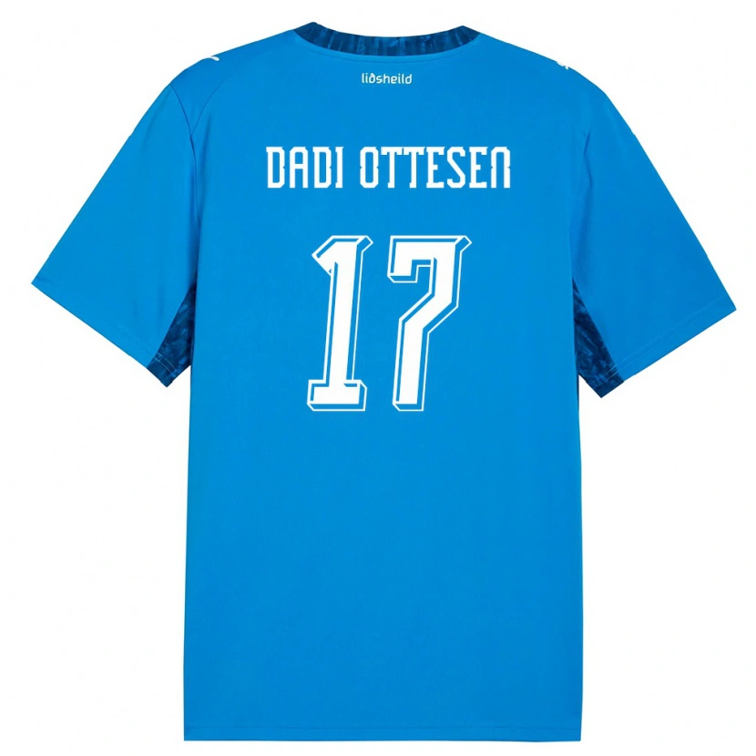 Danxen Kvinnor Island Magnus Dadi Ottesen #17 Blå Marin Hemmatröja Matchtröjor 26-28 Tröjor T-Tröja