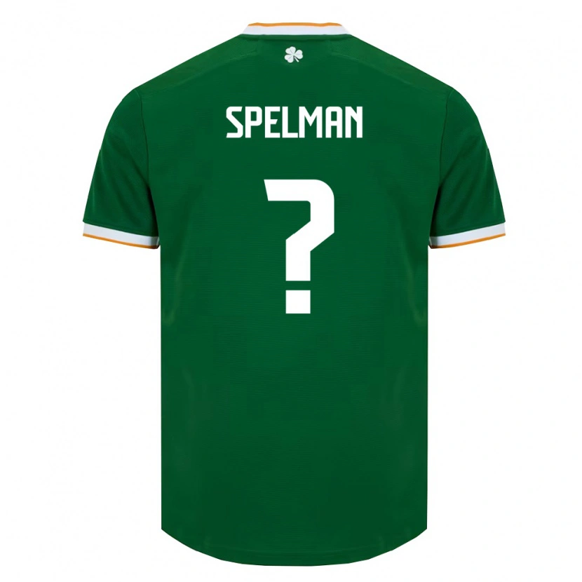 Danxen Kvinnor Irland Jason Spelman #0 Mörk Grön Vit Hemmatröja Matchtröjor 26-28 Tröjor T-Tröja
