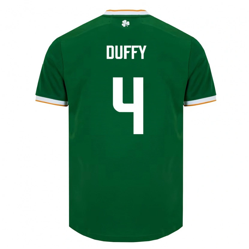 Danxen Kvinnor Irland Shane Duffy #4 Mörk Grön Vit Hemmatröja Matchtröjor 26-28 Tröjor T-Tröja
