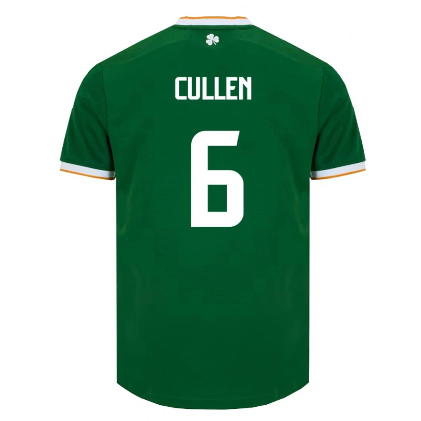 Danxen Kvinnor Irland Josh Cullen #6 Mörk Grön Vit Hemmatröja Matchtröjor 26-28 Tröjor T-Tröja