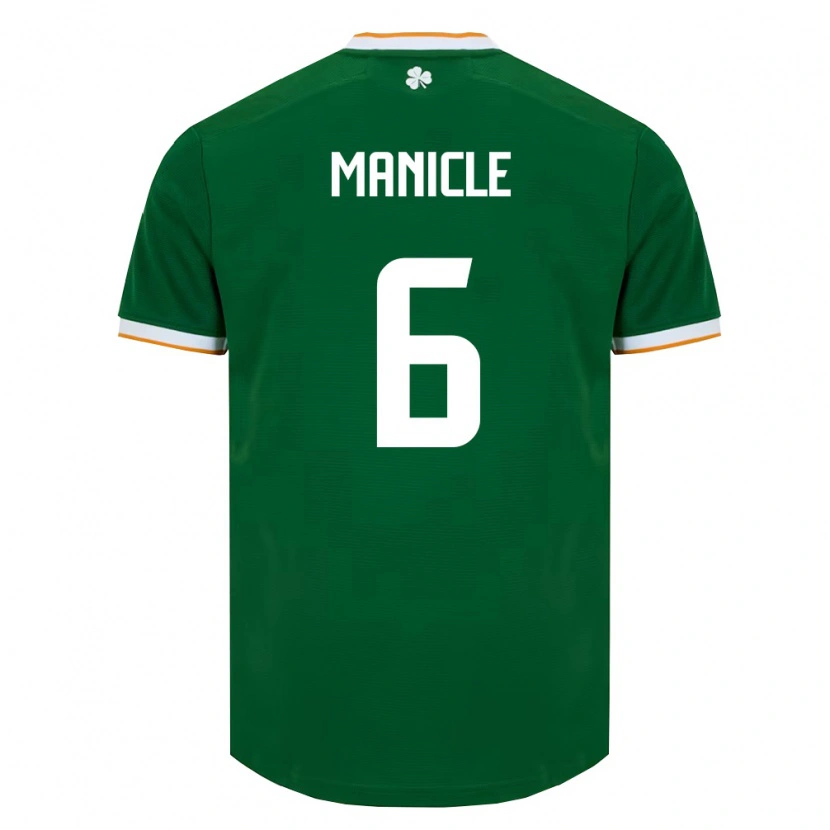 Danxen Kvinnor Irland Joe Manicle #6 Mörk Grön Vit Hemmatröja Matchtröjor 26-28 Tröjor T-Tröja