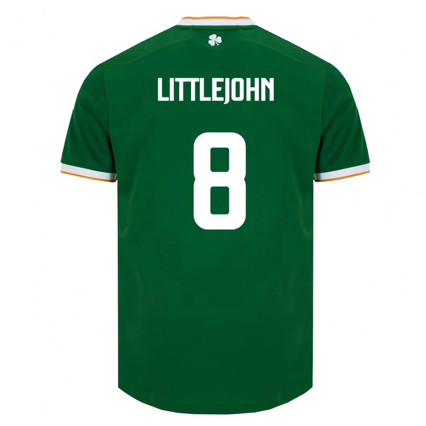 Danxen Kvinnor Irland Ruesha Littlejohn #8 Mörk Grön Vit Hemmatröja Matchtröjor 26-28 Tröjor T-Tröja