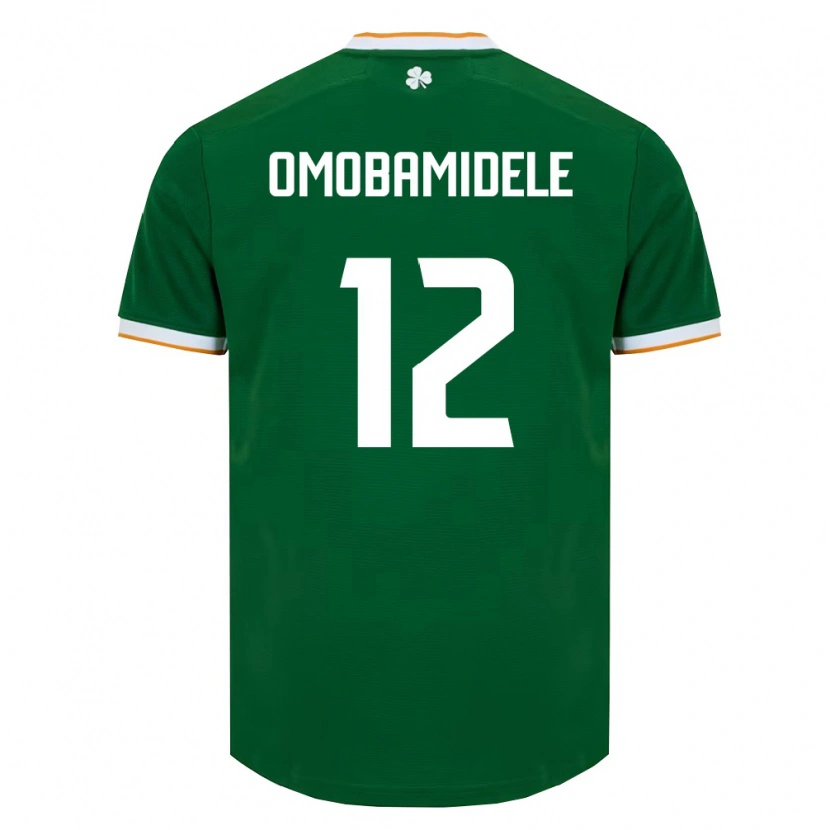 Danxen Kvinnor Irland Andrew Omobamidele #12 Mörk Grön Vit Hemmatröja Matchtröjor 26-28 Tröjor T-Tröja