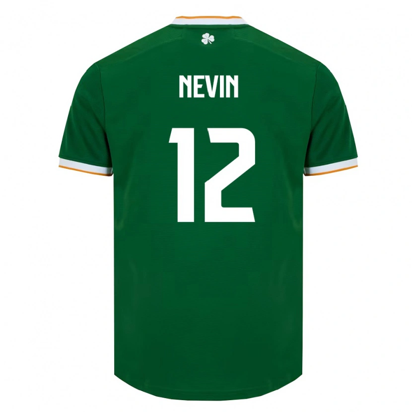 Danxen Kvinnor Irland Harry Nevin #12 Mörk Grön Vit Hemmatröja Matchtröjor 26-28 Tröjor T-Tröja