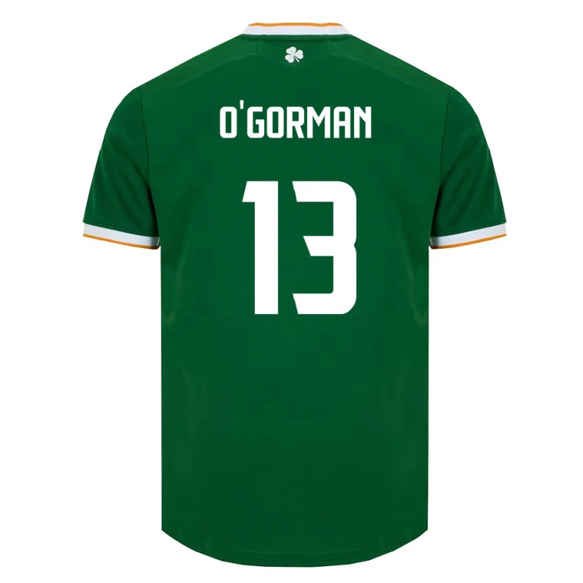 Danxen Kvinnor Irland Áine O'gorman #13 Mörk Grön Vit Hemmatröja Matchtröjor 26-28 Tröjor T-Tröja