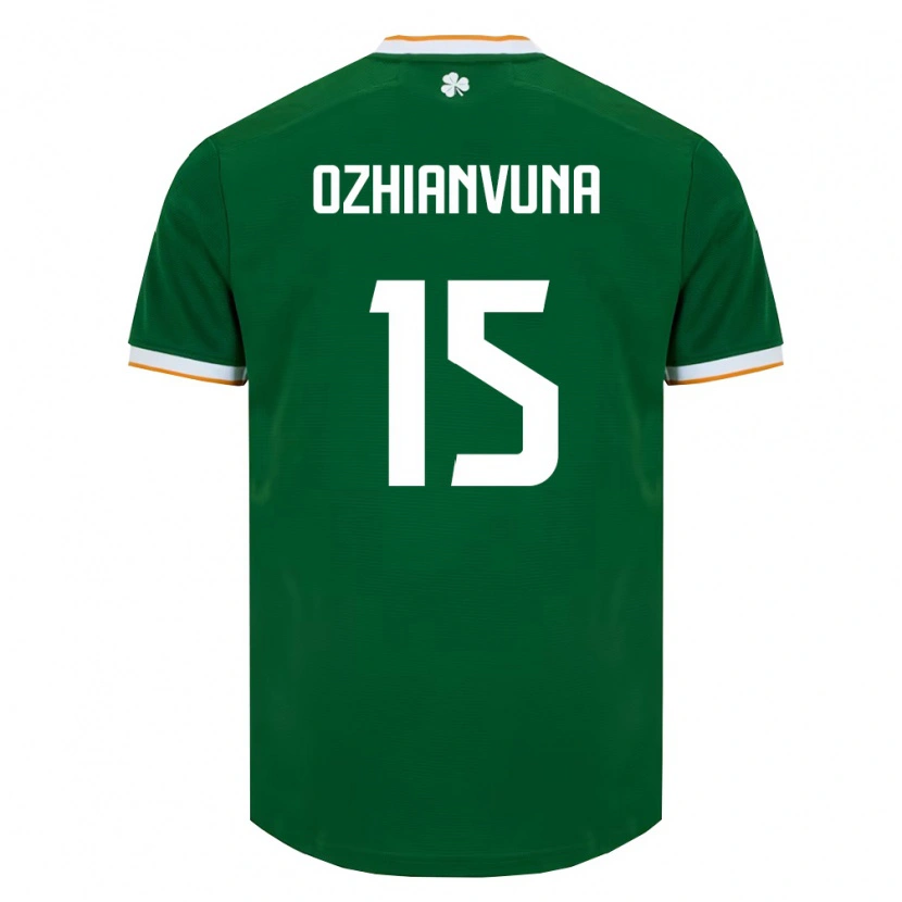 Danxen Kvinnor Irland Victor Ozhianvuna #15 Mörk Grön Vit Hemmatröja Matchtröjor 26-28 Tröjor T-Tröja
