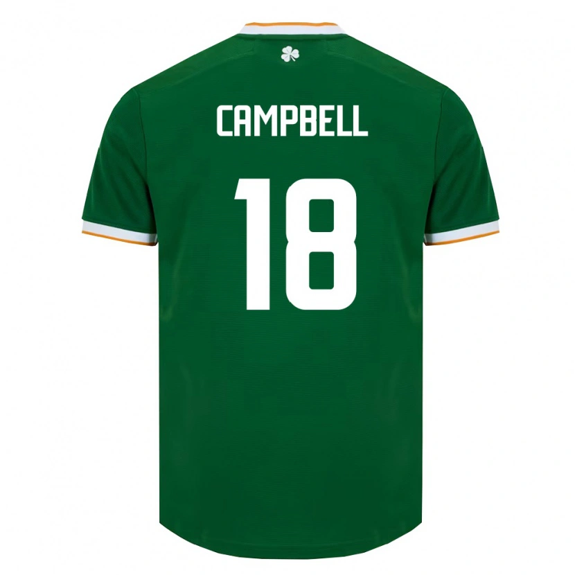 Danxen Kvinnor Irland Megan Campbell #18 Mörk Grön Vit Hemmatröja Matchtröjor 26-28 Tröjor T-Tröja