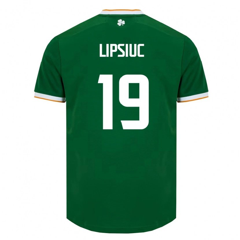 Danxen Kvinnor Irland Darius Lipsiuc #19 Mörk Grön Vit Hemmatröja Matchtröjor 26-28 Tröjor T-Tröja