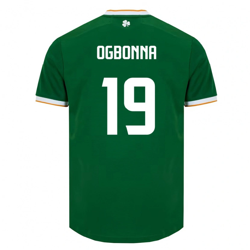 Danxen Kvinnor Irland Goodness Ogbonna #19 Mörk Grön Vit Hemmatröja Matchtröjor 26-28 Tröjor T-Tröja
