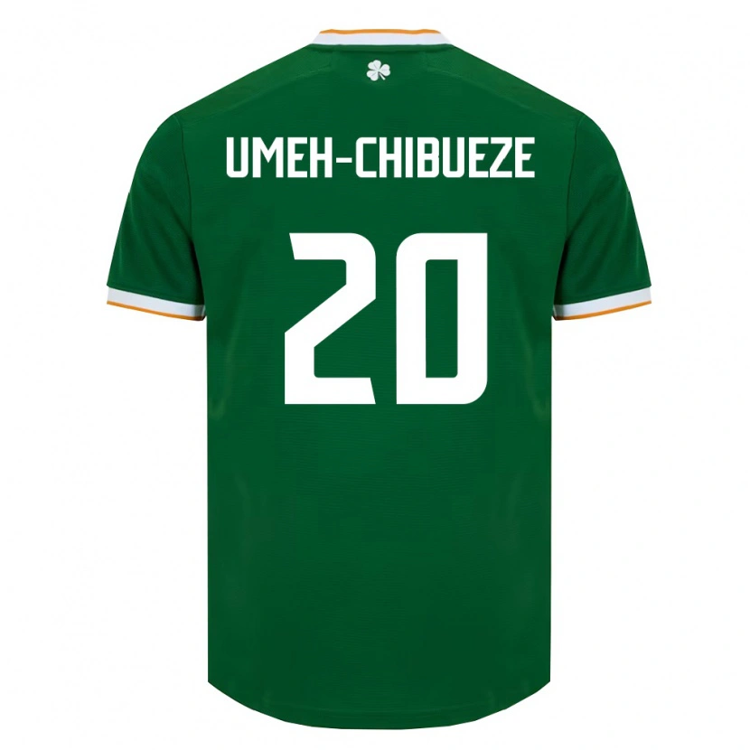Danxen Kvinnor Irland Franco Umeh-Chibueze #20 Mörk Grön Vit Hemmatröja Matchtröjor 26-28 Tröjor T-Tröja