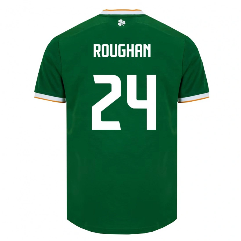 Danxen Kvinnor Irland Sean Roughan #24 Mörk Grön Vit Hemmatröja Matchtröjor 26-28 Tröjor T-Tröja