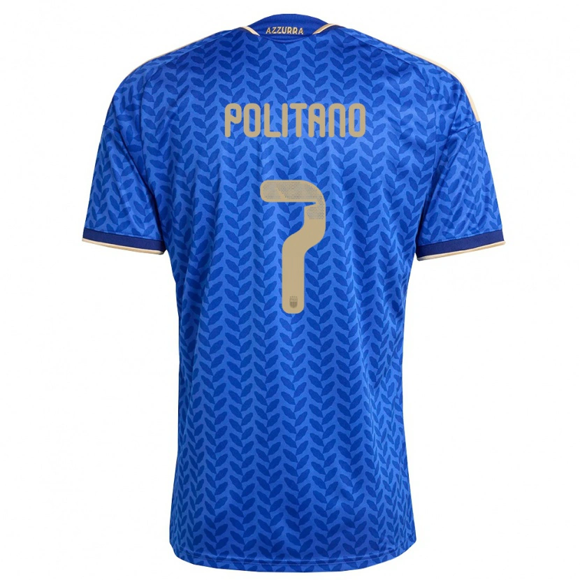 Danxen Kvinnor Italien Matteo Politano #7 Blå Marin Guld Hemmatröja Matchtröjor 26-28 Tröjor T-Tröja