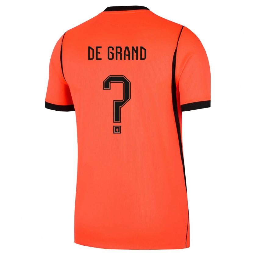 Danxen Kvinnor Nederländerna Sam De Grand #0 Orange Svart Hemmatröja Matchtröjor 26-28 Tröjor T-Tröja