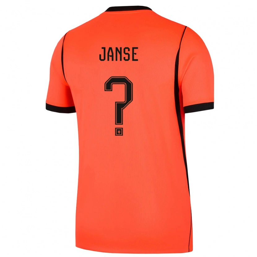 Danxen Kvinnor Nederländerna Dies Janse #0 Orange Svart Hemmatröja Matchtröjor 26-28 Tröjor T-Tröja
