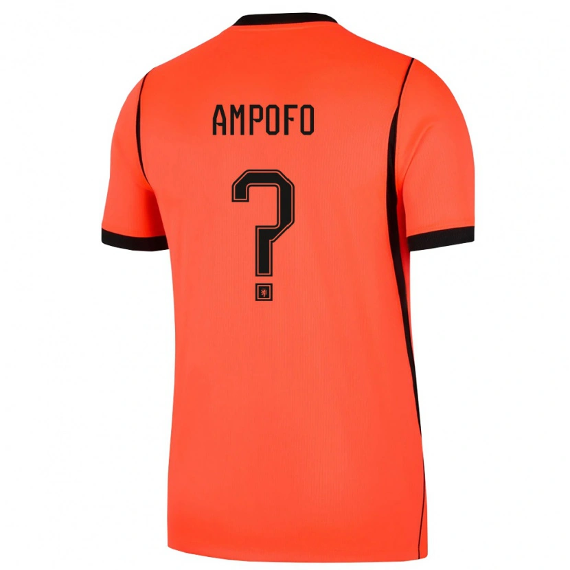 Danxen Kvinnor Nederländerna Jahmael Ampofo #0 Orange Svart Hemmatröja Matchtröjor 26-28 Tröjor T-Tröja