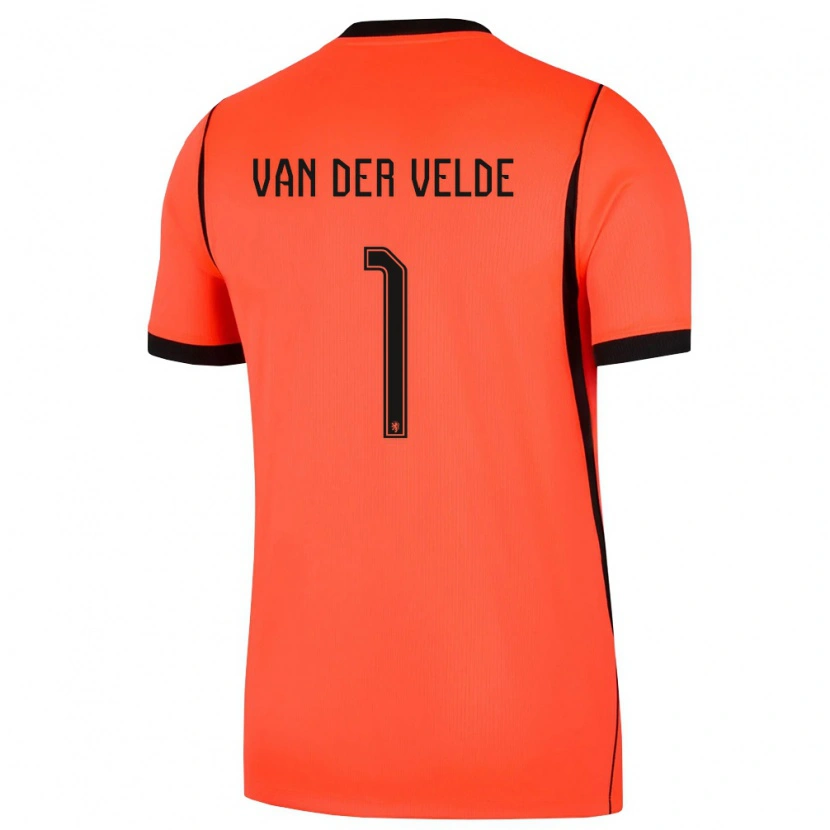 Danxen Kvinnor Nederländerna Valentijn Van Der Velde #1 Orange Svart Hemmatröja Matchtröjor 26-28 Tröjor T-Tröja